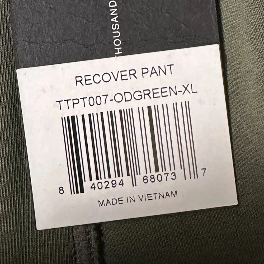 Ten Thousand Recover Pant Mens Size XL OD Green Olive Cotton Jogger NWT